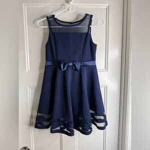 Calvin Klein Gil’s Navy Dress with Sheer Hem Detail, size 10